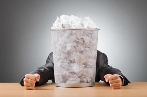 Professional waste clearance team at work